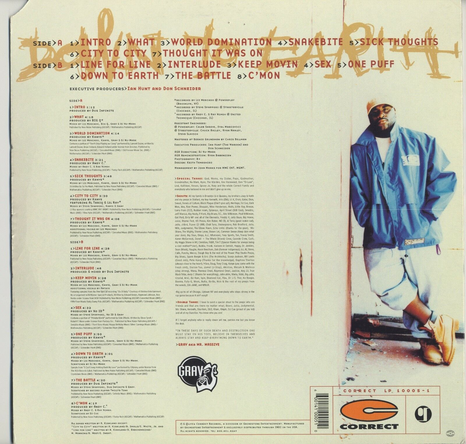 洋楽 Grav Down to Earth 1996 OG CD CORRECT Grav Down To Earth CD FACTORY SEALED Correct Records RARE