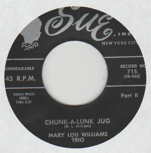 英7” Mary Lou Williams Chuck-a-lunk Jug WI311 SUE /00080 7