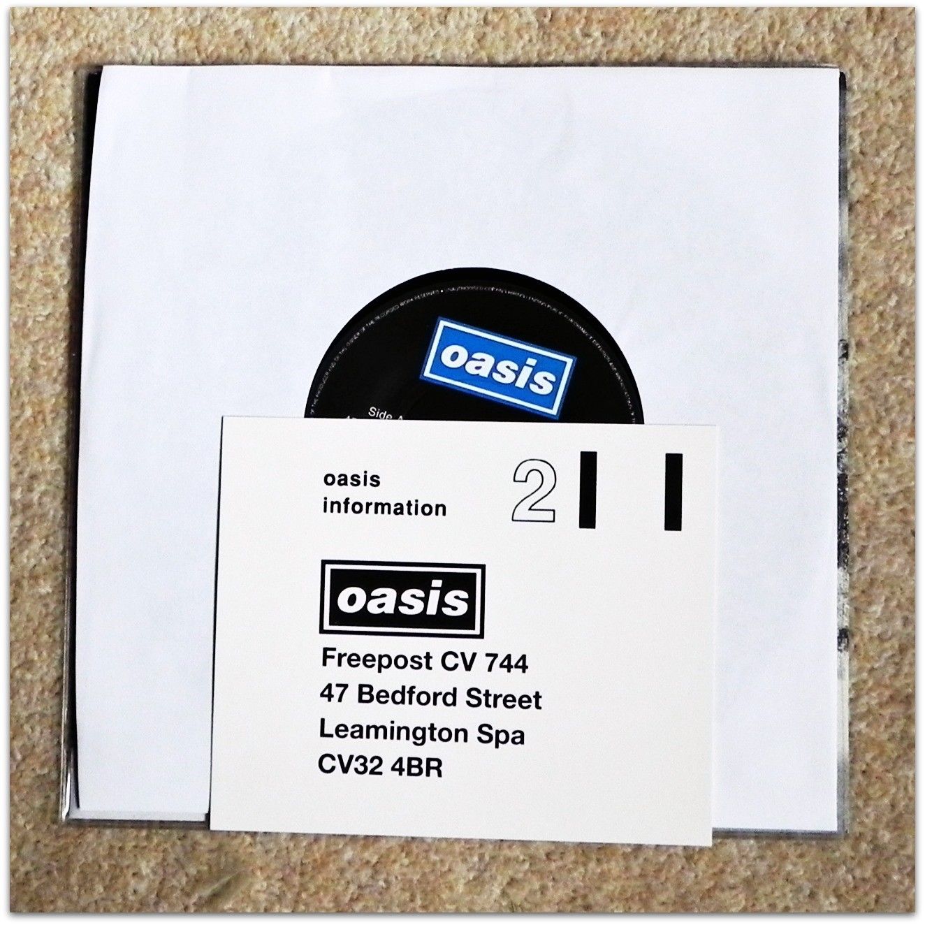 Gripsweat - OASIS LIVE FOREVER 7 INCH VINYL SINGLE 1994