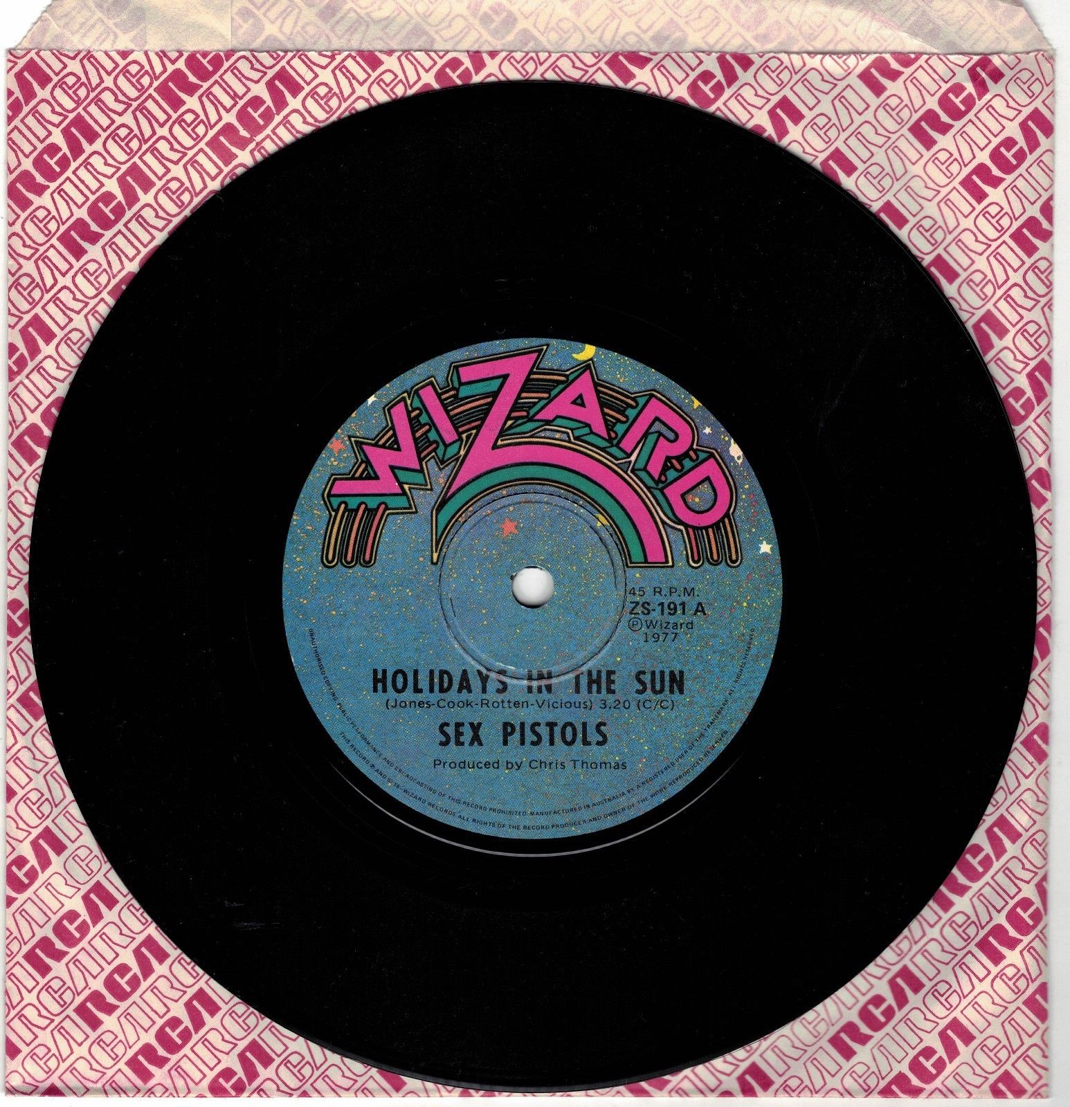 豪7 Sex Pistols Holidays In The Sun ZS191 WIZARD RECORDS /00080 Holidays in the Sun 7″ (1977) - Sex Pistols | The Official