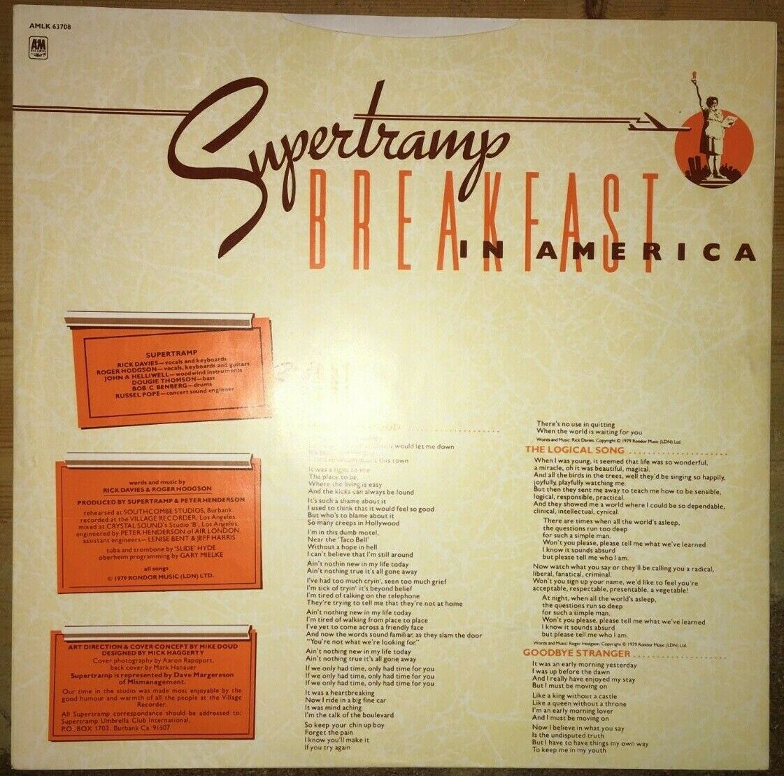 SUPERTRAMP - BREAKFAST IN AMERICA (PICTURE DISC) VINILO